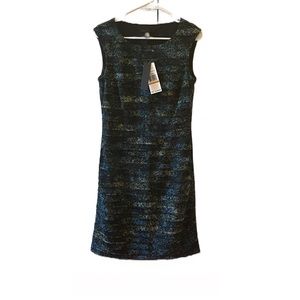 Kenneth Cole New York ~ lined, sheath dress size Small in Midnight Green Combo
